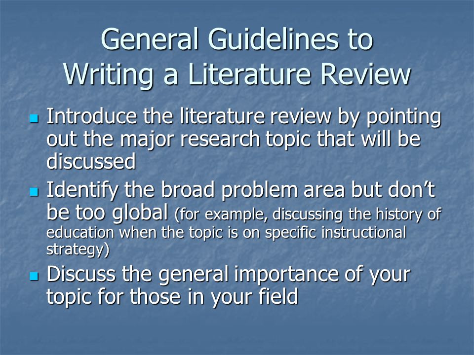 sign guidelines literature review